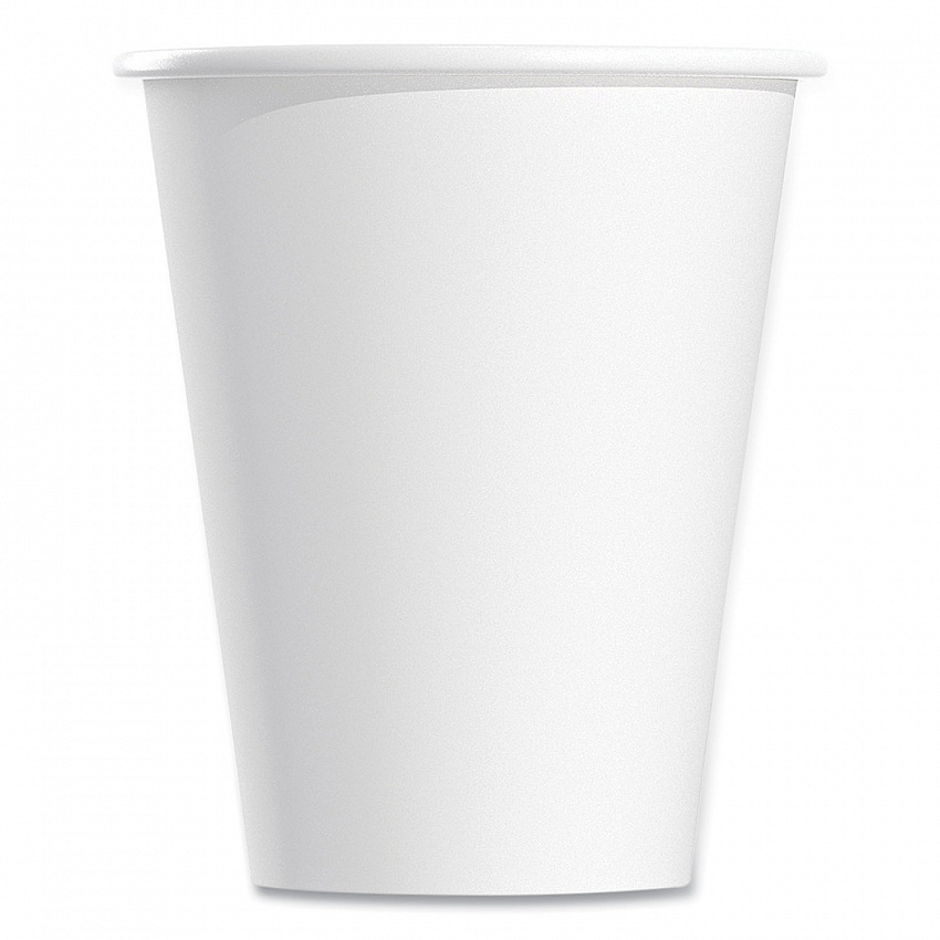 Single-Sided Poly Paper Hot Cups, 8 oz, White, 50/Bag, 20 Bags/Carton (378W2050)