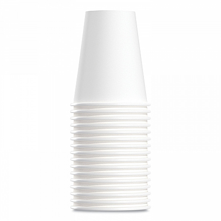 Single-Sided Poly Paper Hot Cups, 8 oz, White, 50/Bag, 20 Bags/Carton (378W2050)