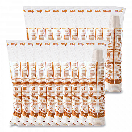 Single-Sided Poly Paper Hot Cups, 8 oz, White, 50/Bag, 20 Bags/Carton (378W2050)