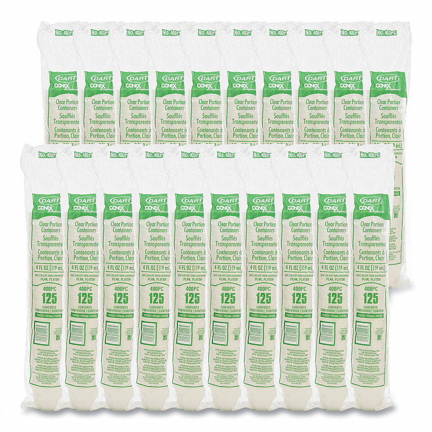Conex Complements Portion/Medicine Cups, 4 oz, Plastic, Clear, 125/Bag, 20 Bags/Carton (400PC)