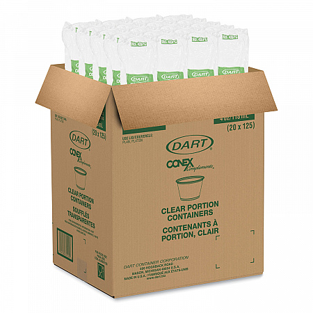 Conex Complements Portion/Medicine Cups, 4 oz, Plastic, Clear, 125/Bag, 20 Bags/Carton (400PC)