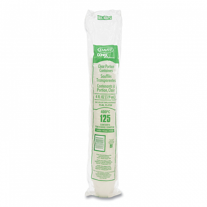 Conex Complements Portion/Medicine Cups, 4 oz, Plastic, Clear, 125/Bag, 20 Bags/Carton (400PC)