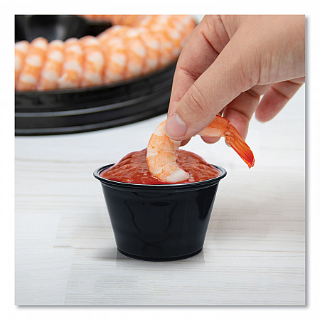 Conex Complements Portion/Medicine Cups, 4 oz, Plastic, Black, 125/Bag, 20 Bags/Carton (400PCBLK)
