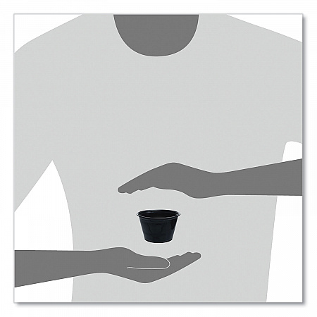 Conex Complements Portion/Medicine Cups, 4 oz, Plastic, Black, 125/Bag, 20 Bags/Carton (400PCBLK)