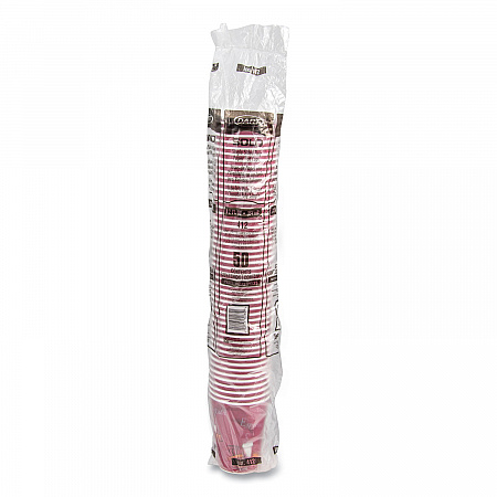 Paper Hot Drink Cups in Bistro Design, 12 oz, Maroon, 50/Pack (412SINPK)