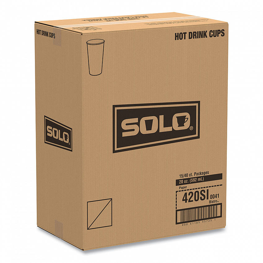 Single-Sided Poly Paper Hot Cups, 20 oz, Bistro Design, 600/Carton (420SI)