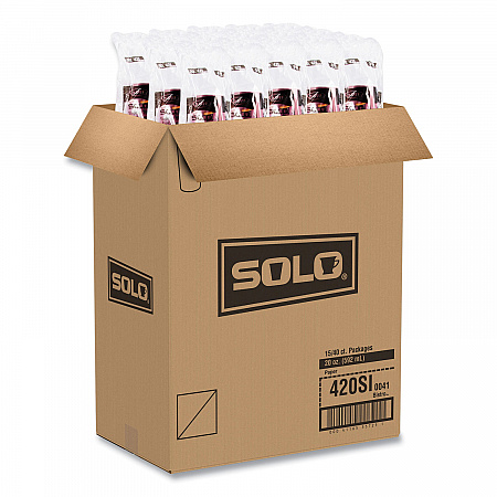 Single-Sided Poly Paper Hot Cups, 20 oz, Bistro Design, 600/Carton (420SI)