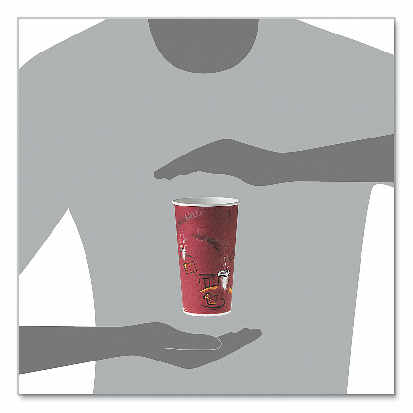 Single-Sided Poly Paper Hot Cups, 20 oz, Bistro Design, 600/Carton (420SI)