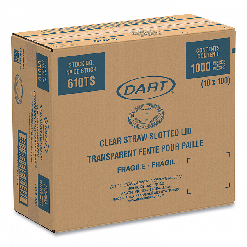 Plastic Cold Cup Lids, Fits 9 oz to 10 oz Cold Cups, Clear, 1,000/Carton (610TS)