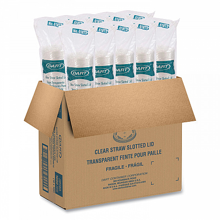 Plastic Cold Cup Lids, Fits 9 oz to 10 oz Cold Cups, Clear, 1,000/Carton (610TS)