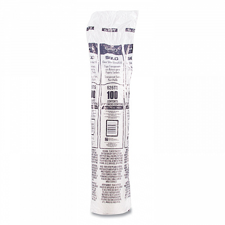 PETE Flat Straw-Slot Cold Cup Lids, Fits 16 oz to 24 oz Cold Cups, Plastic, Clear, 100/Pack, 10 Packs/Carton (626TSCT)