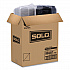OctaView Hinged-Lid Cold Food Containers, 9.2 x 9.6 x 2, Black/Clear, Plastic, 100/Carton (864057AP94)