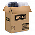 OctaView Hinged-Lid Cold Food Containers, 3 Compartments, 36 oz, 9.57 x 9.2 x 2.4, Black/Clear, Plastic, 100/Carton (864628PS94)