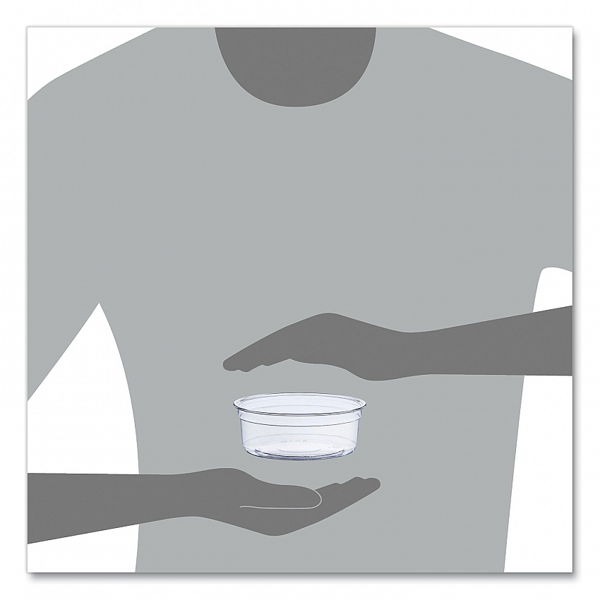 Bare Eco-Forward RPET Deli Containers, ProPlanet Seal, 8 oz, 4.6" Diameter x 1.8" h, Clear, Plastic, 500/Carton (DM8R)