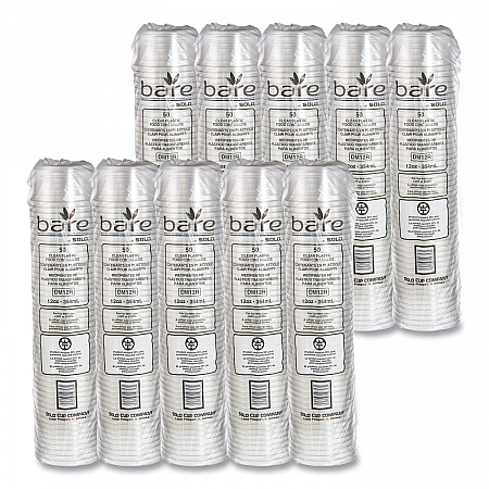 Bare Eco-Forward RPET Deli Containers, ProPlanet Seal, 12 oz, Clear, Plastic, 50/Pack, 10/Carton (DM12R)