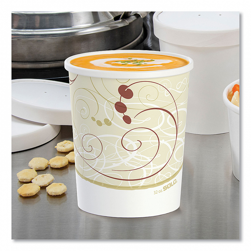 Flexstyle Double Poly Paper Containers, 32 oz, Symphony Design, Paper, 25/Pack, 20 Packs/Carton (H4325SYM)