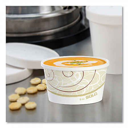 Flexstyle Double Poly Paper Containers, 8 oz, Symphony Design, Paper, 25/Pack, 20 Packs/Carton (HS4085SYM)