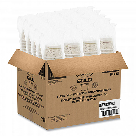 Flexstyle Double Poly Paper Containers, 8 oz, Symphony Design, Paper, 25/Pack, 20 Packs/Carton (HS4085SYM)