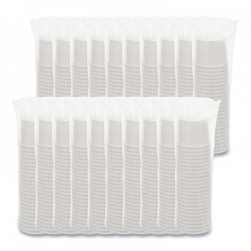 Flexstyle Double Poly Paper Containers, 12 oz, 3.6" Diameter, White, Paper, 25/Bag, 20 Bags/Carton (HS4125WH)