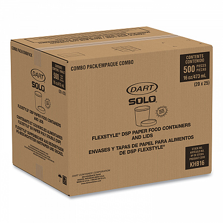 Flexstyle Double Poly Food Combo Packs, 16 oz, Symphony, Paper, 25 Combos/Sleeve, 10 Sleeves/Carton (KHB16ASYM)