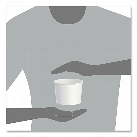 Double Poly Paper Food Container, Squat, 16 oz, White, 25/Pack, 20 Packs/Carton (VS616)