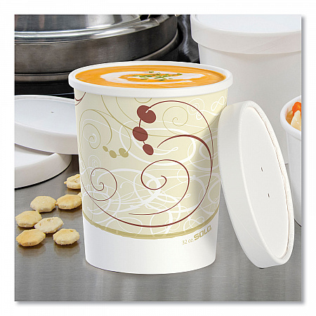 Flexstyle Double Poly Food Combo Packs, 32 oz, Symphony, Paper, 25 Cups and 25 Lids/Pack, 10 Packs/Carton (KHB32ASYM)