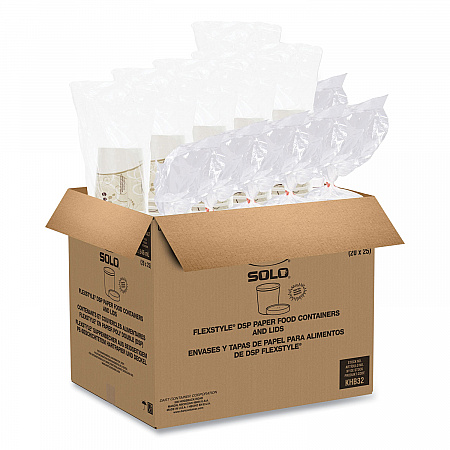 Flexstyle Double Poly Food Combo Packs, 32 oz, Symphony, Paper, 25 Cups and 25 Lids/Pack, 10 Packs/Carton (KHB32ASYM)