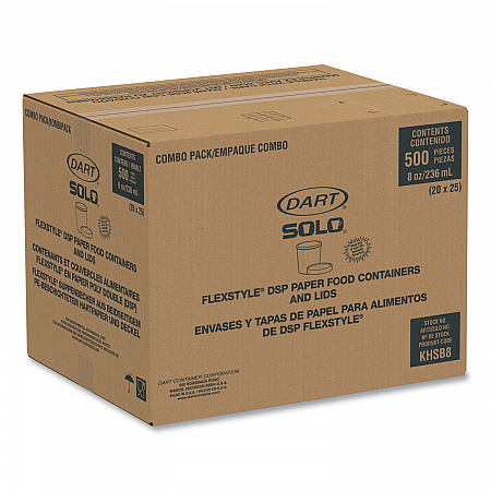 Flexstyle Double Poly Food Combo Packs, 8 oz, Symphony, Paper, 25/Pack, 10 Packs/Carton (KHSB8ASYM)