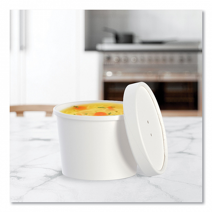 Flexstyle Food Lid Container, 12.1 oz, 3.6" Diameter, White, Plastic, 250/Carton (KHSB12AWH)