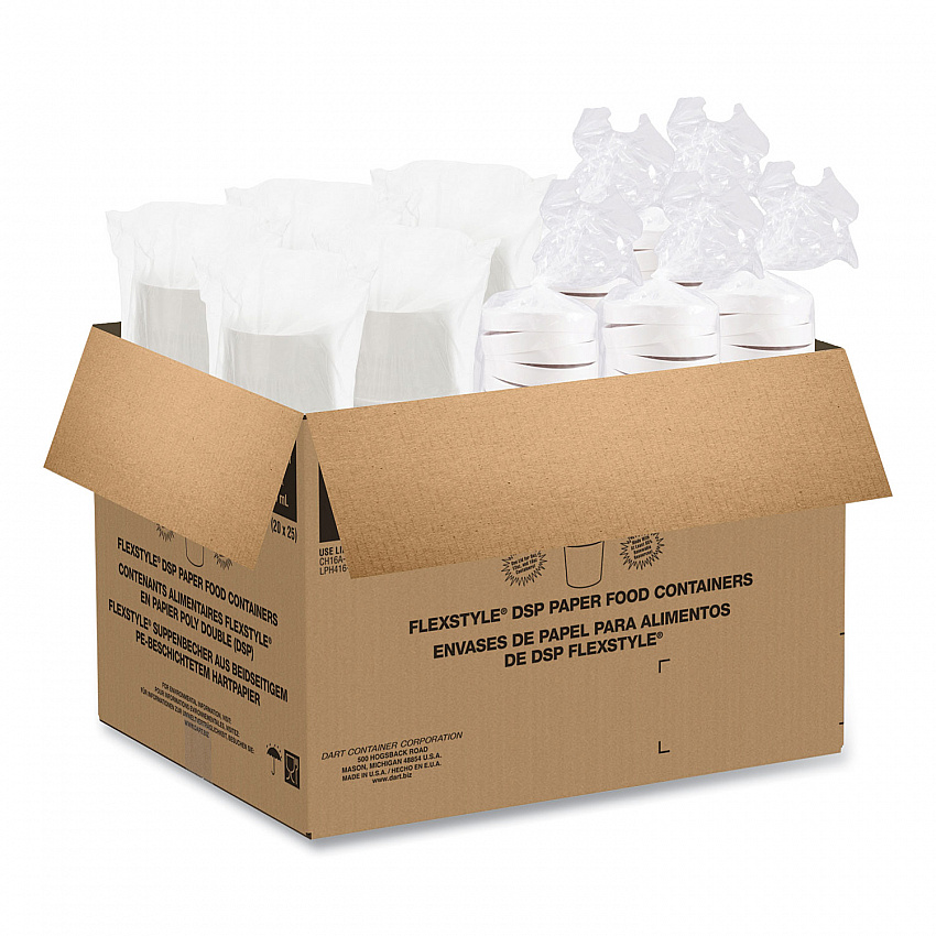Flexstyle Food Lid Container, 12.1 oz, 3.6" Diameter, White, Plastic, 250/Carton (KHSB12AWH)