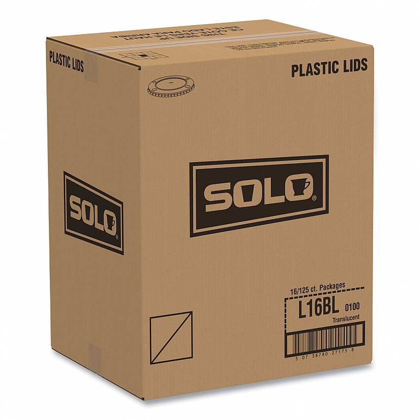 Polystyrene Plastic Flat Straw-Slot Cold Cup Lids, Fits 12 oz to 24 oz Cold Cups, Plastic, Translucent, 125/Pack, 16 Packs/CT (L16BL)