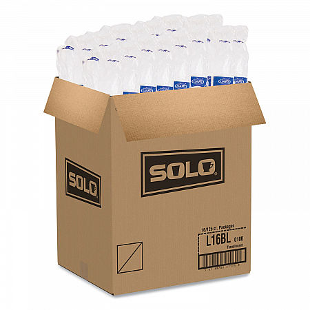 Polystyrene Plastic Flat Straw-Slot Cold Cup Lids, Fits 12 oz to 24 oz Cold Cups, Plastic, Translucent, 125/Pack, 16 Packs/CT (L16BL)