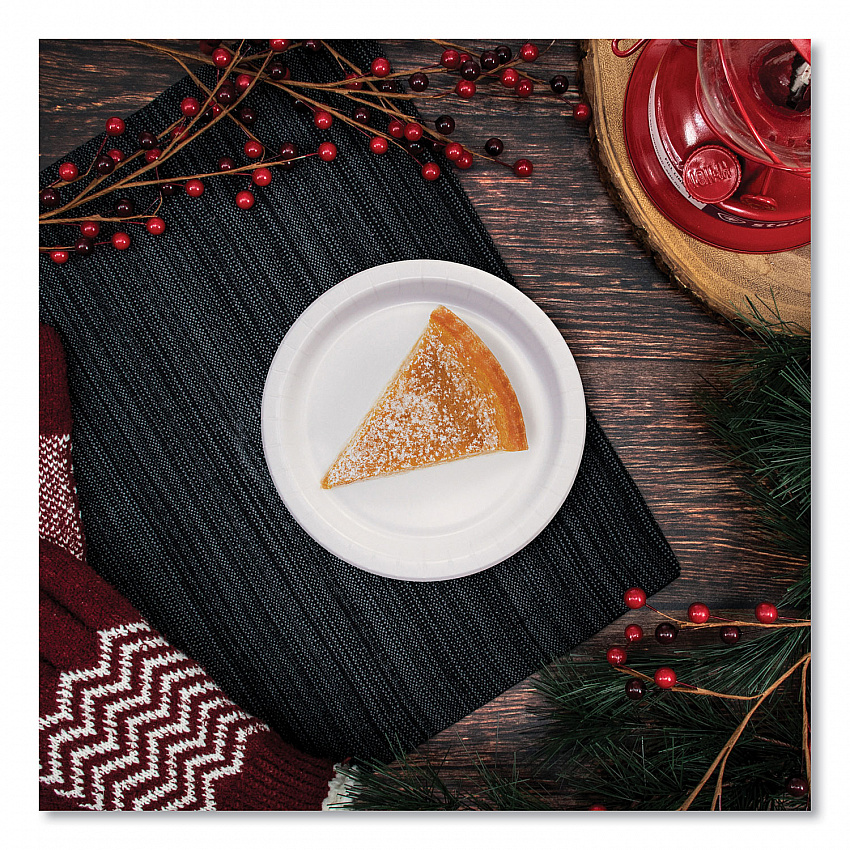 Bare Eco-Forward Clay-Coated Paper Plate, ProPlanet Seal, Mediumweight, 6" dia, White/Brown/Green, 1,000/Carton (MP6B)