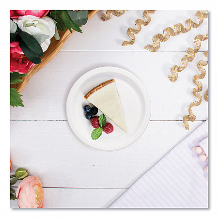 Bare Eco-Forward Clay-Coated Paper Plate, ProPlanet Seal, Mediumweight, 6