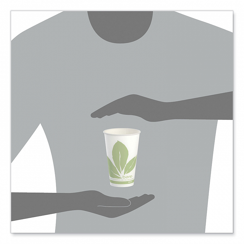 Bare Eco-Forward Paper Cold Cups, ProPlanet Seal, 12 oz, Green/White, 100/Sleeve, 20 Sleeves/Carton (R12BBJD110CT)