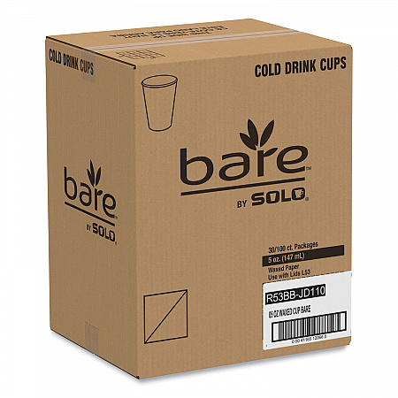 Bare Eco-Forward Paper Cold Cups, ProPlanet Seal, 5 oz, Green/White, 100/Sleeve, 30 Sleeves/Carton (R53BBJD110CT)