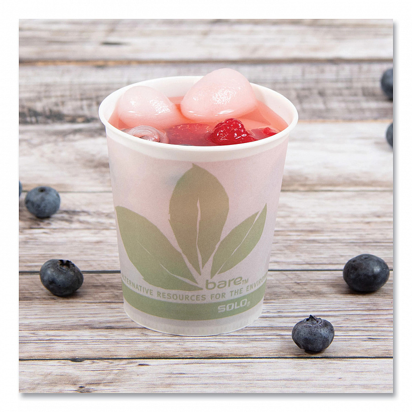 Bare Eco-Forward Paper Cold Cups, ProPlanet Seal, 5 oz, Green/White, 100/Sleeve, 30 Sleeves/Carton (R53BBJD110CT)