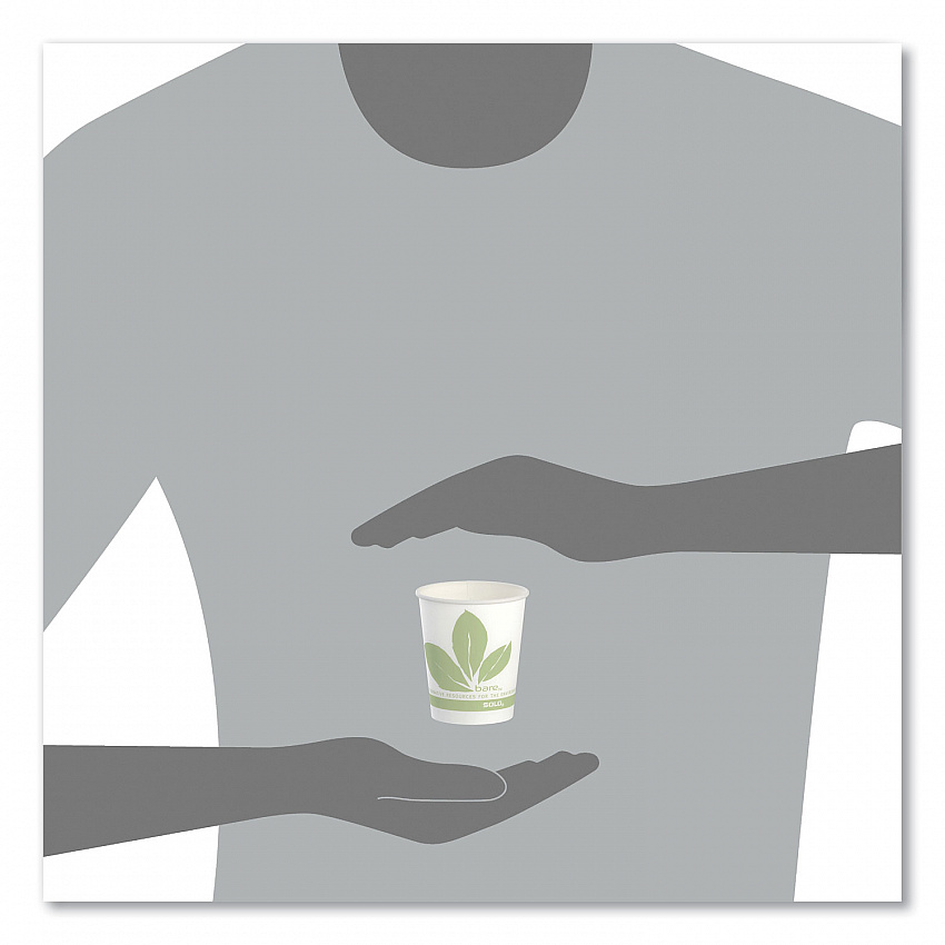 Bare Eco-Forward Paper Cold Cups, ProPlanet Seal, 5 oz, Green/White, 100/Sleeve, 30 Sleeves/Carton (R53BBJD110CT)