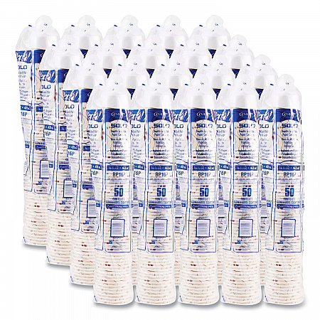 Double Sided Poly (DSP) Paper Cold Cups, 16 oz, Beige/White/Red, 50/Sleeve, 20 Sleeves/Carton (RP16PSYM)