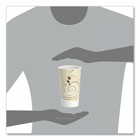 Double Sided Poly (DSP) Paper Cold Cups, 16 oz, Beige/White/Red, 50/Sleeve, 20 Sleeves/Carton (RP16PSYM)