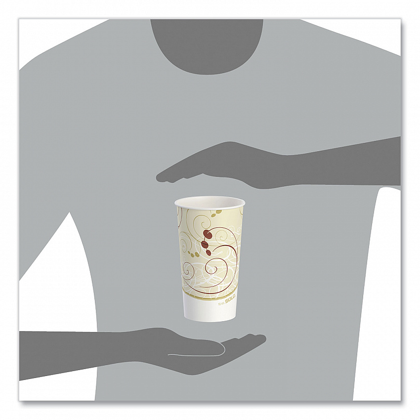 Double Sided Poly (DSP) Paper Cold Cups, 16 oz, Beige/White/Red, 50/Sleeve, 20 Sleeves/Carton (RP16PSYM)