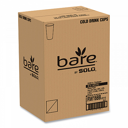 Bare Eco-Forward Paper Cold Cups, ProPlanet Seal, 16 oz, Green/White, 100/Sleeve, 10 Sleeves/Carton (RW16BBD110CT)
