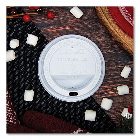 Traveler Cappuccino Style Dome Lid, Fits 10 oz Hot Cups, Plastic, White, 100/Pack, 10 Packs/Carton (TL31R2)