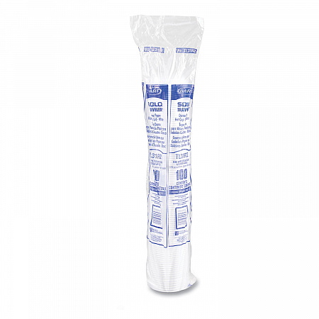 Traveler Cappuccino Style Dome Lid, Fits 10 oz Hot Cups, Plastic, White, 100/Pack, 10 Packs/Carton (TL31R2)