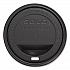 Traveler Cappuccino Style Dome Lid, Fits 10 oz to 24 oz Hot Cups, Plastic, Black, 100/Sleeve, 10 Sleeves/Carton (TLB316)