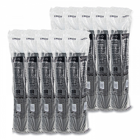 Traveler Cappuccino Style Dome Lid, Fits 10 oz to 24 oz Hot Cups, Plastic, Black, 100/Sleeve, 10 Sleeves/Carton (TLB316)