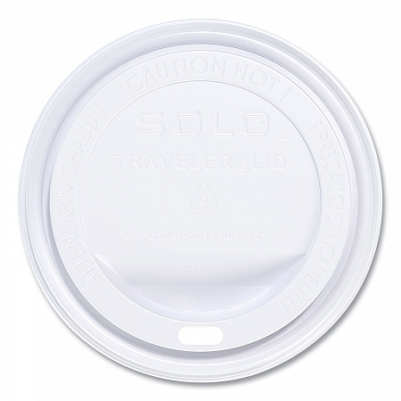 Traveler Cappuccino Style Dome Lid, Fits 10 oz to 24 oz Hot Cups, Plastic, White, 100/Pack, 10 Packs/Carton (TLP316)