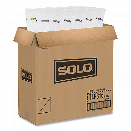 Traveler Cappuccino Style Dome Lid, Fits 10 oz to 24 oz Hot Cups, Plastic, White, 100/Pack, 10 Packs/Carton (TLP316)