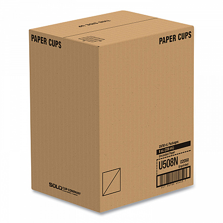 Uncoated Paper Cups, Hot Drink, 8 oz, White, 1,000/Carton (U508NU)