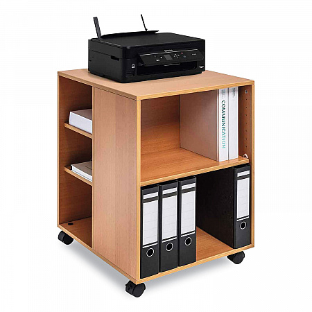 Flexible Multi-Functional Cart for Office Storage, Wood, 6 Shelves, 20.79 x 23.31 x 29.45, Beech (311347)